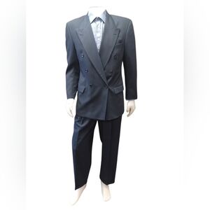 Hugo Boss Al Capone Chicago Suit Wool GUC Blue Vintage Size GR 50